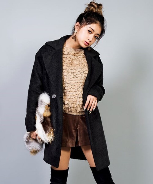 EGOIST(エゴイスト)の「ループ編みニットトップ(ニット/セーター・レディース・ブラック/グリーン/ベージュ/グレー・FREE)」の10枚目の写真