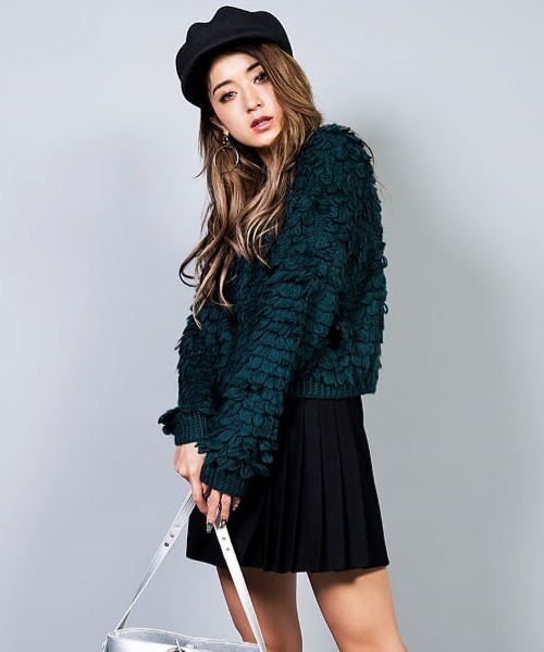 EGOIST(エゴイスト)の「ループ編みニットトップ(ニット/セーター・レディース・ブラック/グリーン/ベージュ/グレー・FREE)」の17枚目の写真