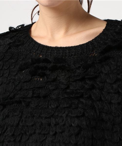 EGOIST(エゴイスト)の「ループ編みニットトップ(ニット/セーター・レディース・ブラック/グリーン/ベージュ/グレー・FREE)」の7枚目の写真
