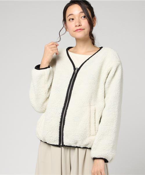 VENCEEXCHANGE（ヴァンスエクスチェンジ）の「ボアリバーシブルブルゾン               （ブルゾン・レディース・ホワイト/ブラック/オフホワイト・MEDIUM）」の11枚目の写真