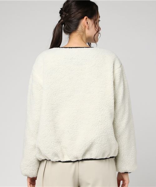 VENCEEXCHANGE（ヴァンスエクスチェンジ）の「ボアリバーシブルブルゾン               （ブルゾン・レディース・ホワイト/ブラック/オフホワイト・MEDIUM）」の4枚目の写真