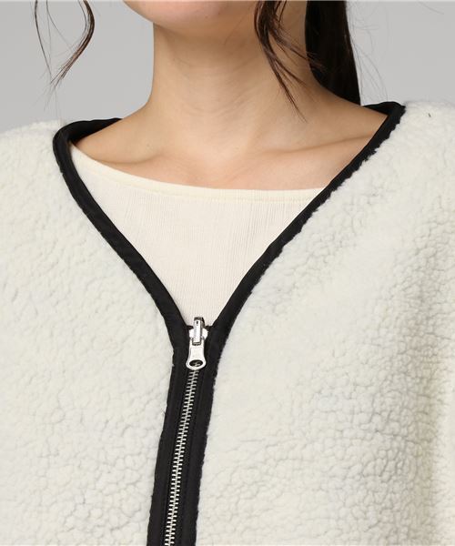 VENCEEXCHANGE（ヴァンスエクスチェンジ）の「ボアリバーシブルブルゾン               （ブルゾン・レディース・ホワイト/ブラック/オフホワイト・MEDIUM）」の7枚目の写真