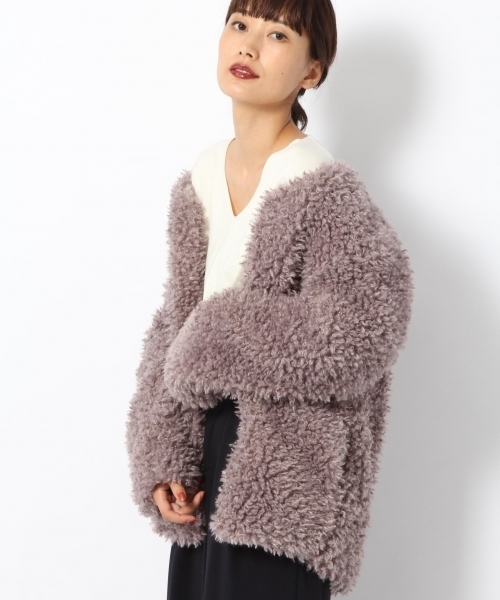 laboratory work(ラボラトリーワーク)の「プードルファーコート(その他アウター・レディース・ブラック/ピンク/グレー・MEDIUM)」の2枚目の写真