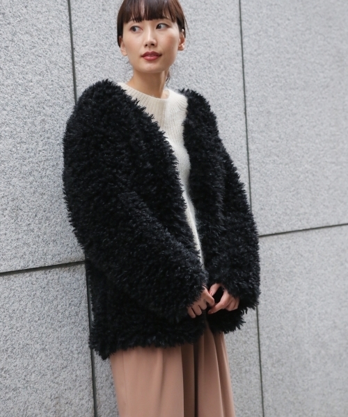 laboratory work(ラボラトリーワーク)の「プードルファーコート(その他アウター・レディース・ブラック/ピンク/グレー・MEDIUM)」の1枚目の写真