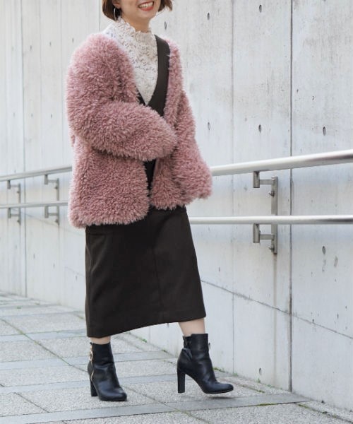 laboratory work(ラボラトリーワーク)の「プードルファーコート(その他アウター・レディース・ブラック/ピンク/グレー・MEDIUM)」の21枚目の写真