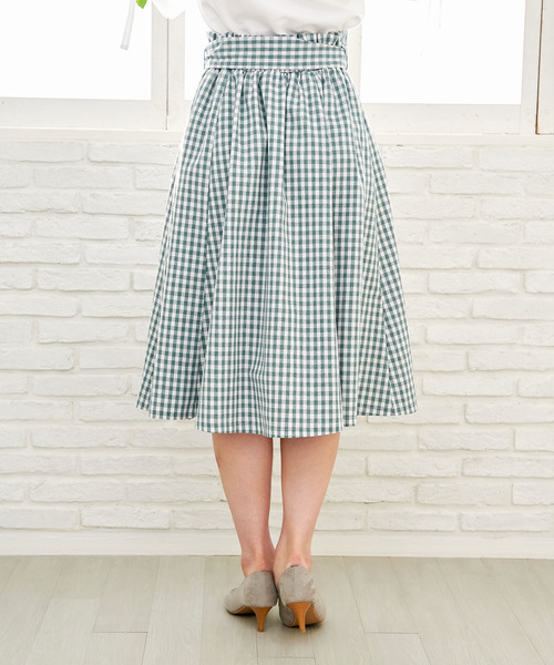 ROPE' PICNIC（ロペピクニック）の「【WEB限定】ギンガムチェックスカート（スカート・レディース・グレー/グリーン/ネイビー・38）」の5枚目の写真