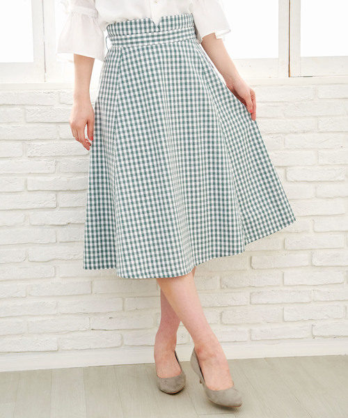 ROPE' PICNIC（ロペピクニック）の「【WEB限定】ギンガムチェックスカート（スカート・レディース・グレー/グリーン/ネイビー・38）」の9枚目の写真