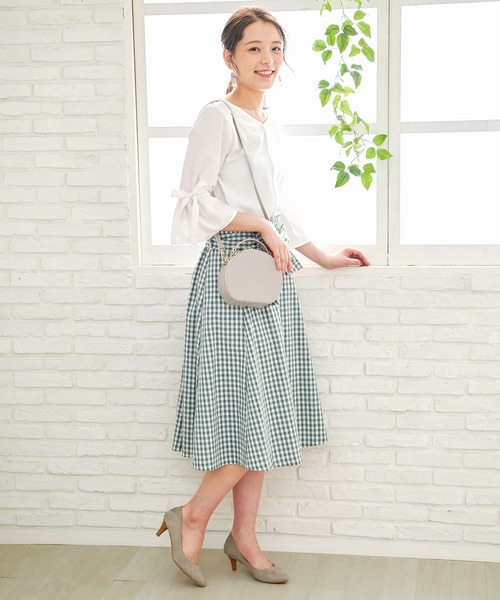 ROPE' PICNIC（ロペピクニック）の「【WEB限定】ギンガムチェックスカート（スカート・レディース・グレー/グリーン/ネイビー・38）」の10枚目の写真