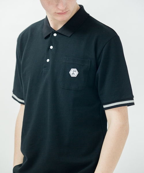 rehacer(レアセル)の「rehacer : Snap Dot Polo Shirt(Tシャツ/カットソー・メンズ・ブラック/グレー・LARGE/MEDIUM/SMALL)」の1枚目の写真