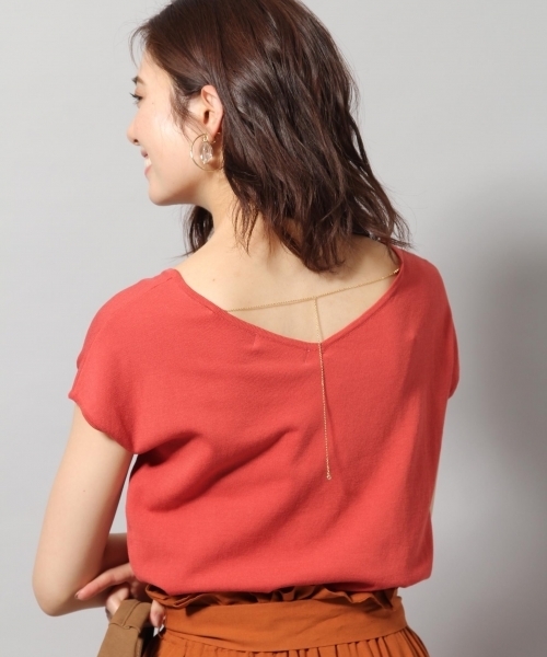 Andemiu(アンデミュウ)の「フレンチアクセツキニットプルオーバー792964(ニット/セーター・レディース・ブラック/グレー/レッド/オフホワイト・FREE)」の4枚目の写真