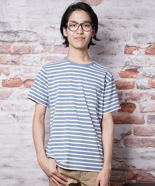 おしゃれスタ(オシャレスタ)の「インディゴ半袖Tシャツ(IR)(Tシャツ/カットソー・メンズ・ブルー系その他2/ブルー系その他/ブルー/ネイビー・XL/L/M)」の3枚目の写真