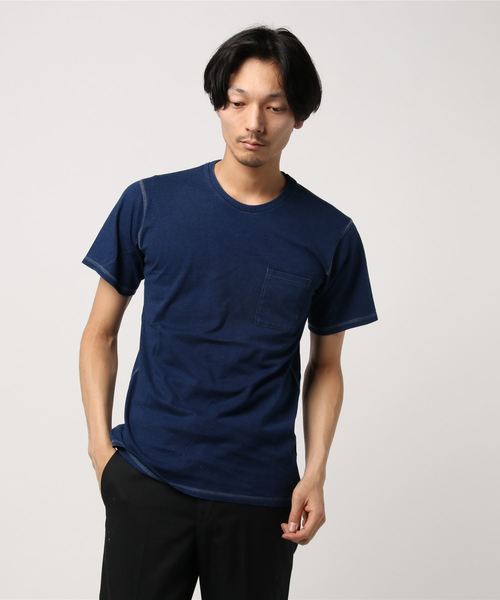 おしゃれスタ(オシャレスタ)の「インディゴ半袖Tシャツ(IR)(Tシャツ/カットソー・メンズ・ブルー系その他2/ブルー系その他/ブルー/ネイビー・XL/L/M)」の5枚目の写真