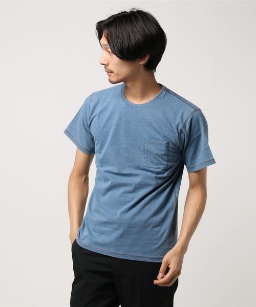おしゃれスタ(オシャレスタ)の「インディゴ半袖Tシャツ(IR)(Tシャツ/カットソー・メンズ・ブルー系その他2/ブルー系その他/ブルー/ネイビー・XL/L/M)」の6枚目の写真
