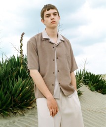 EMMA CLOTHES | ブライトポプリンリラックスオープンカラーシャツ Poplin Open Collar Shirt(1/2 Sleeve)(シャツ/ブラウス)