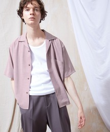 EMMA CLOTHES | ブライトポプリンリラックスオープンカラーシャツ Poplin Open Collar Shirt(シャツ/ブラウス)