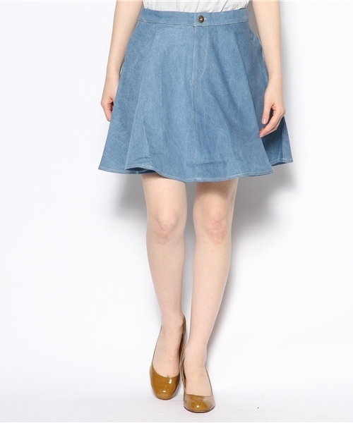 Kastane（カスタネ）の「【Kastane】デニムサーキュラーSK（スカート・レディース・サックスブルー/インディゴブルー/ホワイト/レッド/イエロー/グレー・FREE）」の4枚目の写真