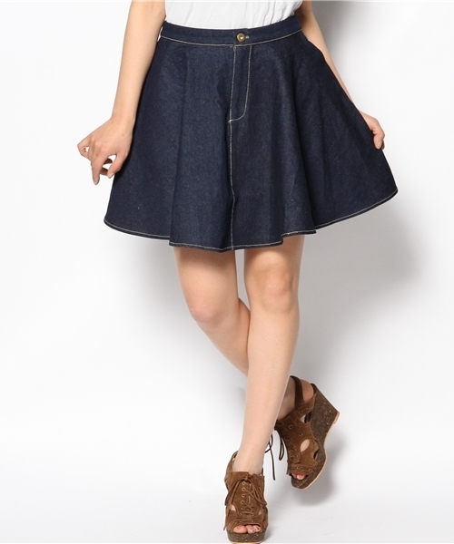 Kastane（カスタネ）の「【Kastane】デニムサーキュラーSK（スカート・レディース・サックスブルー/インディゴブルー/ホワイト/レッド/イエロー/グレー・FREE）」の5枚目の写真