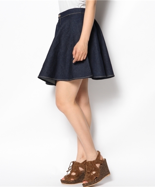 Kastane（カスタネ）の「【Kastane】デニムサーキュラーSK（スカート・レディース・サックスブルー/インディゴブルー/ホワイト/レッド/イエロー/グレー・FREE）」の7枚目の写真