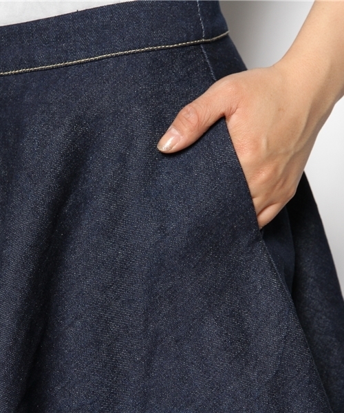 Kastane（カスタネ）の「【Kastane】デニムサーキュラーSK（スカート・レディース・サックスブルー/インディゴブルー/ホワイト/レッド/イエロー/グレー・FREE）」の11枚目の写真