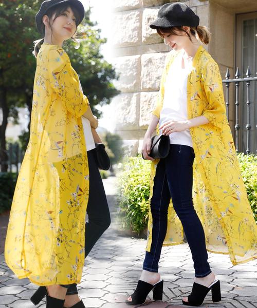 Girly Doll(ガーリードール)の「選べる着丈花柄UVケア マキシガウン シフォン(カーディガン/ボレロ・レディース・レッド系その他/ブラック系その他/グリーン系その他/ブルー系その他/イエロー系その他/ブラック系その他2/ブラック系その他3/ブルー系その他2/ホワイト系その他/ホワイト系その他4/ホワイト系その他6/ホワイト系その他3/ホワイト系その他5/ブラック系その他4/ブラック系その他5/ホワイト系その他2/グリーン/レオパード/ブルー系その他3/ベージュ系その他/ドット・M/L)」の18枚目の写真