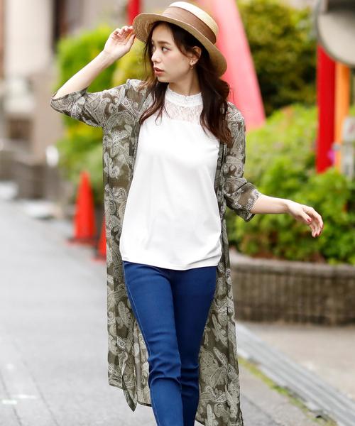 Girly Doll(ガーリードール)の「選べる着丈花柄UVケア マキシガウン シフォン(カーディガン/ボレロ・レディース・レッド系その他/ブラック系その他/グリーン系その他/ブルー系その他/イエロー系その他/ブラック系その他2/ブラック系その他3/ブルー系その他2/ホワイト系その他/ホワイト系その他4/ホワイト系その他6/ホワイト系その他3/ホワイト系その他5/ブラック系その他4/ブラック系その他5/ホワイト系その他2/グリーン/レオパード/ブルー系その他3/ベージュ系その他/ドット・M/L)」の13枚目の写真