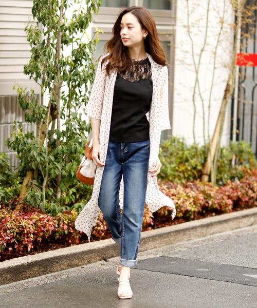 Girly Doll(ガーリードール)の「選べる着丈花柄UVケア マキシガウン シフォン(カーディガン/ボレロ・レディース・レッド系その他/ブラック系その他/グリーン系その他/ブルー系その他/イエロー系その他/ブラック系その他2/ブラック系その他3/ブルー系その他2/ホワイト系その他/ホワイト系その他4/ホワイト系その他6/ホワイト系その他3/ホワイト系その他5/ブラック系その他4/ブラック系その他5/ホワイト系その他2/グリーン/レオパード/ブルー系その他3/ベージュ系その他/ドット・M/L)」の3枚目の写真