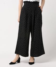 ポプリンドットプリントタックワイドパンツ