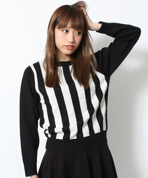 WEGO(ウィゴー)の「WEGO/モノトーンジャガードニット(ニット/セーター・レディース・その他1/その他2/その他3/その他4・FREE)」の1枚目の写真