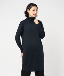 リッチカシミアタッチタートルネックニットワンピース