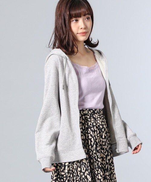Honeys(ハニーズ)の「裏毛ジップパーカー(パーカー)」|杢グレー