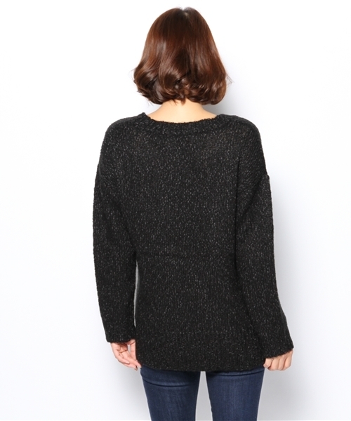 NANO universe（ナノユニバース）の「モヘア混ニットプルオーバー　L/S（ニット/セーター・レディース・ライトベージュ/オレンジ/ブラック・FREE）」の6枚目の写真