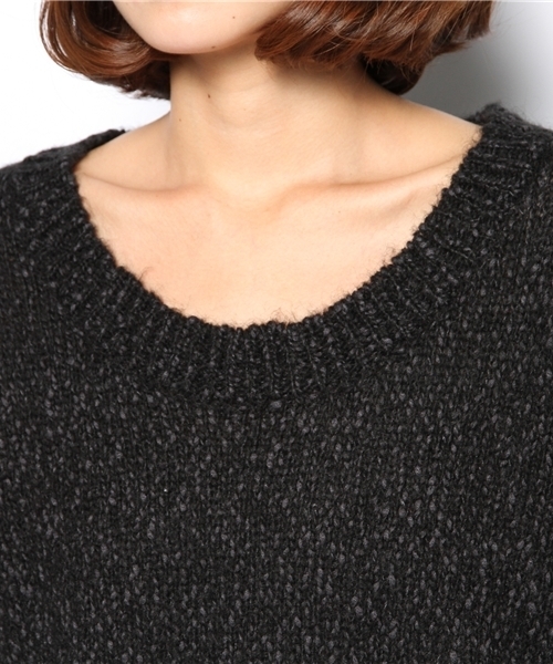 NANO universe（ナノユニバース）の「モヘア混ニットプルオーバー　L/S（ニット/セーター・レディース・ライトベージュ/オレンジ/ブラック・FREE）」の7枚目の写真