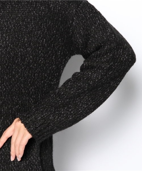 NANO universe（ナノユニバース）の「モヘア混ニットプルオーバー　L/S（ニット/セーター・レディース・ライトベージュ/オレンジ/ブラック・FREE）」の8枚目の写真