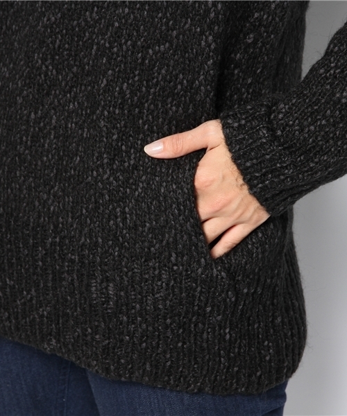 NANO universe（ナノユニバース）の「モヘア混ニットプルオーバー　L/S（ニット/セーター・レディース・ライトベージュ/オレンジ/ブラック・FREE）」の9枚目の写真