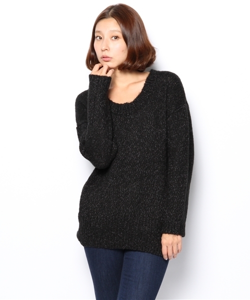 NANO universe（ナノユニバース）の「モヘア混ニットプルオーバー　L/S（ニット/セーター・レディース・ライトベージュ/オレンジ/ブラック・FREE）」の12枚目の写真