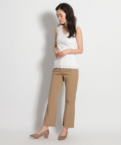 niko and...（ニコアンド）の「テレコバックレースVネックタンクトップ（タンクトップ・レディース・ブラック/ホワイト・MEDIUM/LARGE）」の6枚目の写真