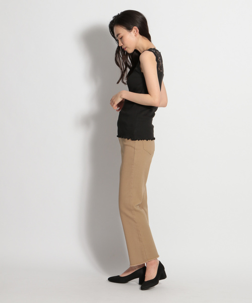 niko and...（ニコアンド）の「テレコバックレースVネックタンクトップ（タンクトップ・レディース・ブラック/ホワイト・MEDIUM/LARGE）」の5枚目の写真