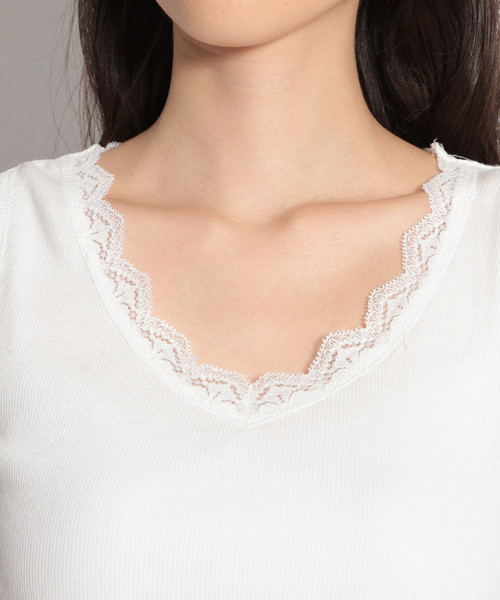 niko and...（ニコアンド）の「テレコバックレースVネックタンクトップ（タンクトップ・レディース・ブラック/ホワイト・MEDIUM/LARGE）」の13枚目の写真