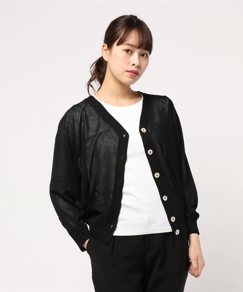 AMERICAN HOLIC（アメリカンホリック）の「抜け衿ドルマンVネックカーディガン（カーディガン/ボレロ・レディース・ブラック/ベージュ/グリーン/アイボリー/グレー系その他・M/L）」の2枚目の写真