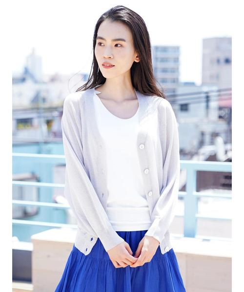 AMERICAN HOLIC（アメリカンホリック）の「抜け衿ドルマンVネックカーディガン（カーディガン/ボレロ・レディース・ブラック/ベージュ/グリーン/アイボリー/グレー系その他・M/L）」の20枚目の写真