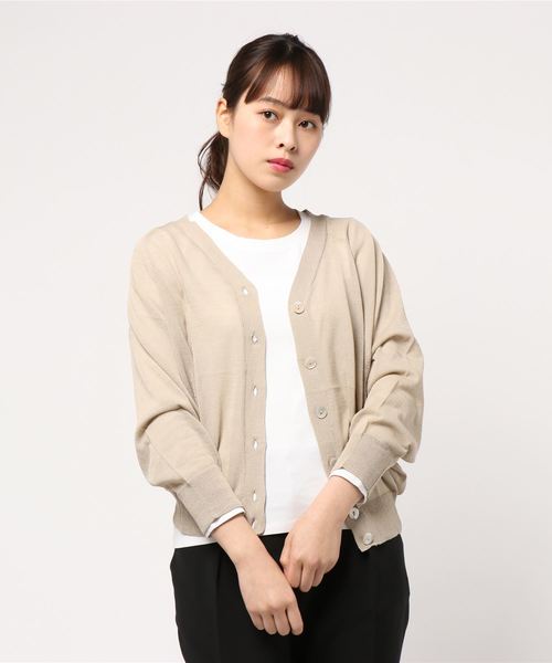 AMERICAN HOLIC（アメリカンホリック）の「抜け衿ドルマンVネックカーディガン（カーディガン/ボレロ・レディース・ブラック/ベージュ/グリーン/アイボリー/グレー系その他・M/L）」の6枚目の写真