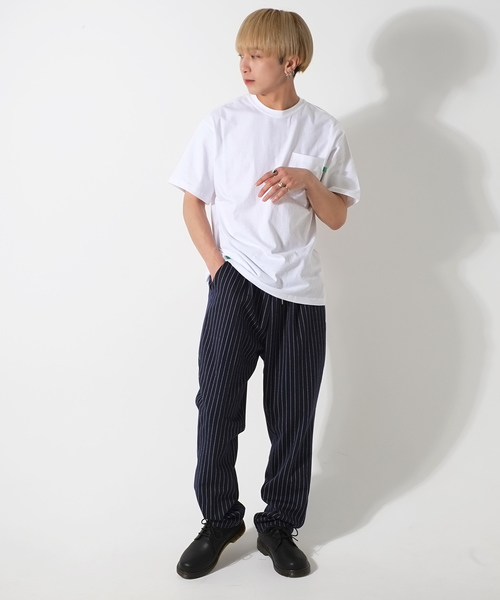 GOSTAR DE FUGA（ゴスタール ジフーガ）の「ポンチ素材細ストライプデザインテーパードパンツ（その他パンツ・メンズ・ブラック/ネイビー/グレー・S/M/L）」の10枚目の写真