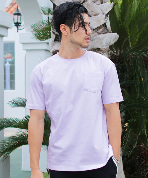 LIL VENDARS(リルヴェンダース)の「USAコットン ビッグシルエット Tシャツ 半袖 カットソー ポケットT(Tシャツ/カットソー・メンズ・ホワイト/ブラック/ネイビー/グレー/オリーブ/グリーン/ラベンダー/ベージュ系その他/ワイン/チャコール・M/L/XL)」の9枚目の写真