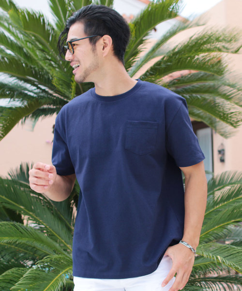 LIL VENDARS(リルヴェンダース)の「USAコットン ビッグシルエット Tシャツ 半袖 カットソー ポケットT(Tシャツ/カットソー・メンズ・ホワイト/ブラック/ネイビー/グレー/オリーブ/グリーン/ラベンダー/ベージュ系その他/ワイン/チャコール・M/L/XL)」の1枚目の写真