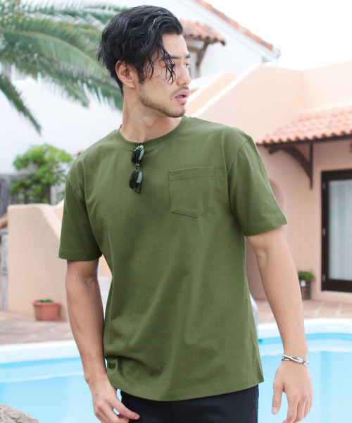 LIL VENDARS(リルヴェンダース)の「USAコットン ビッグシルエット Tシャツ 半袖 カットソー ポケットT(Tシャツ/カットソー・メンズ・ホワイト/ブラック/ネイビー/グレー/オリーブ/グリーン/ラベンダー/ベージュ系その他/ワイン/チャコール・M/L/XL)」の7枚目の写真