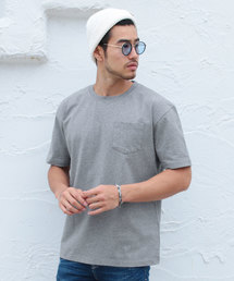 USAコットン ビッグシルエット Tシャツ 半袖 カットソー ポケットT