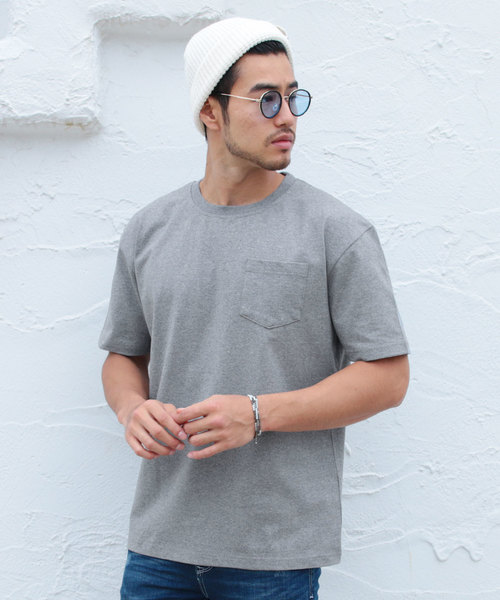 LIL VENDARS(リルヴェンダース)の「USAコットン ビッグシルエット Tシャツ 半袖 カットソー ポケットT(Tシャツ/カットソー・メンズ・ホワイト/ブラック/ネイビー/グレー/オリーブ/グリーン/ラベンダー/ベージュ系その他/ワイン/チャコール・M/L/XL)」の5枚目の写真