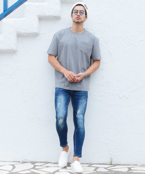 LIL VENDARS(リルヴェンダース)の「USAコットン ビッグシルエット Tシャツ 半袖 カットソー ポケットT(Tシャツ/カットソー・メンズ・ホワイト/ブラック/ネイビー/グレー/オリーブ/グリーン/ラベンダー/ベージュ系その他/ワイン/チャコール・M/L/XL)」の22枚目の写真