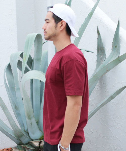LIL VENDARS(リルヴェンダース)の「USAコットン ビッグシルエット Tシャツ 半袖 カットソー ポケットT(Tシャツ/カットソー・メンズ・ホワイト/ブラック/ネイビー/グレー/オリーブ/グリーン/ラベンダー/ベージュ系その他/ワイン/チャコール・M/L/XL)」の16枚目の写真
