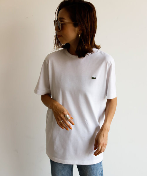 LACOSTE(ラコステ)の「【Holiday】LACOSTE コットンロゴTシャツ(Tシャツ/カットソー・レディース・ホワイト/ブラック・MEDIUM/LARGE/SMALL)」の6枚目の写真